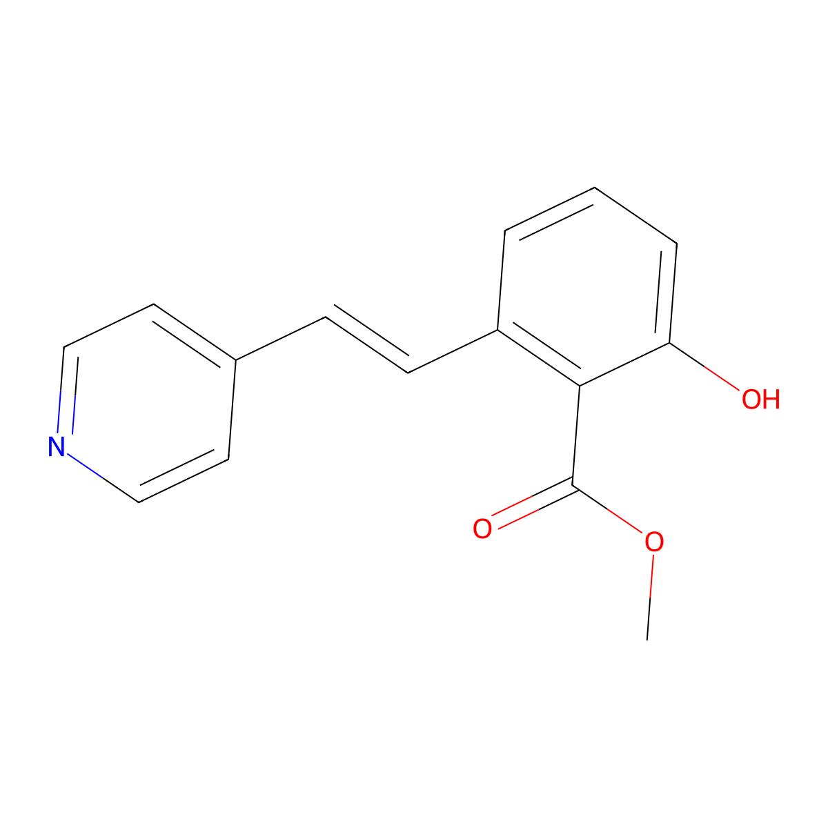 2-Hydroxy-6-(2-pyridin-4-yl-vinyl)-benzoic acid methyl ester molecular structure, CAS 1171924-29-0