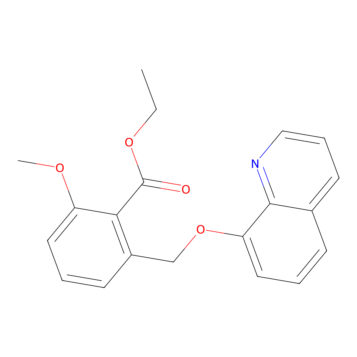 2-Methoxy-6-(quinolin-8-yloxymethyl)-benzoic acid ethyl ester molecular structure, CAS 1171924-37-0