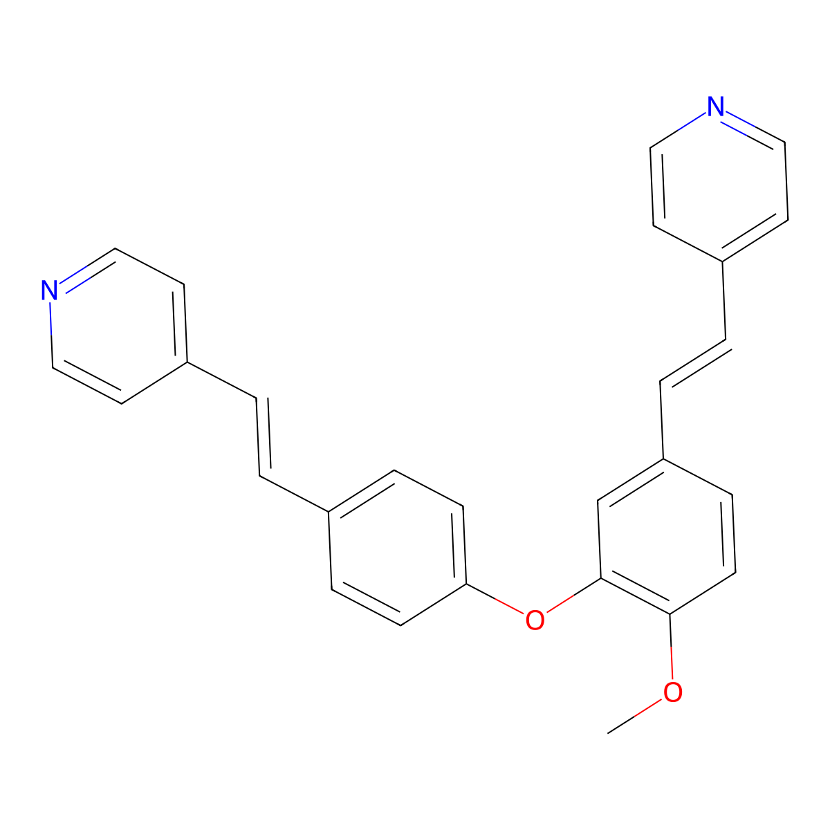 4-[2-[4-Methoxy-3-[4-[2-(4-pyridinyl)ethenyl]phenoxy]phenyl]ethenyl]pyridine molecular structure, CAS 1171924-43-8