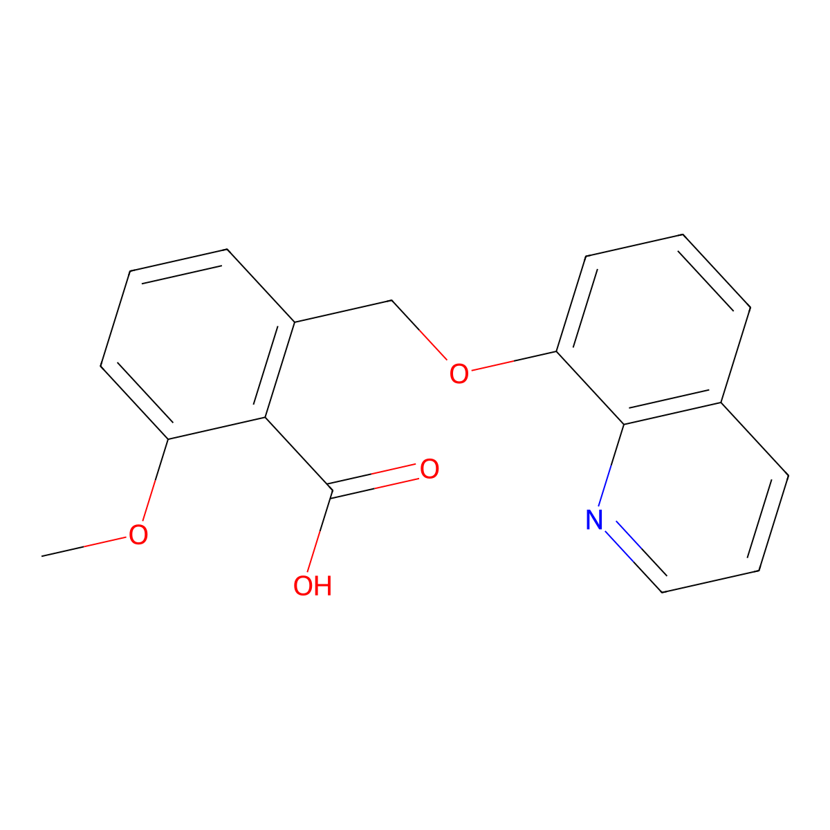 2-Methoxy-6-(quinolin-8-yloxymethyl)-benzoic acid molecular structure, CAS 1171924-48-3
