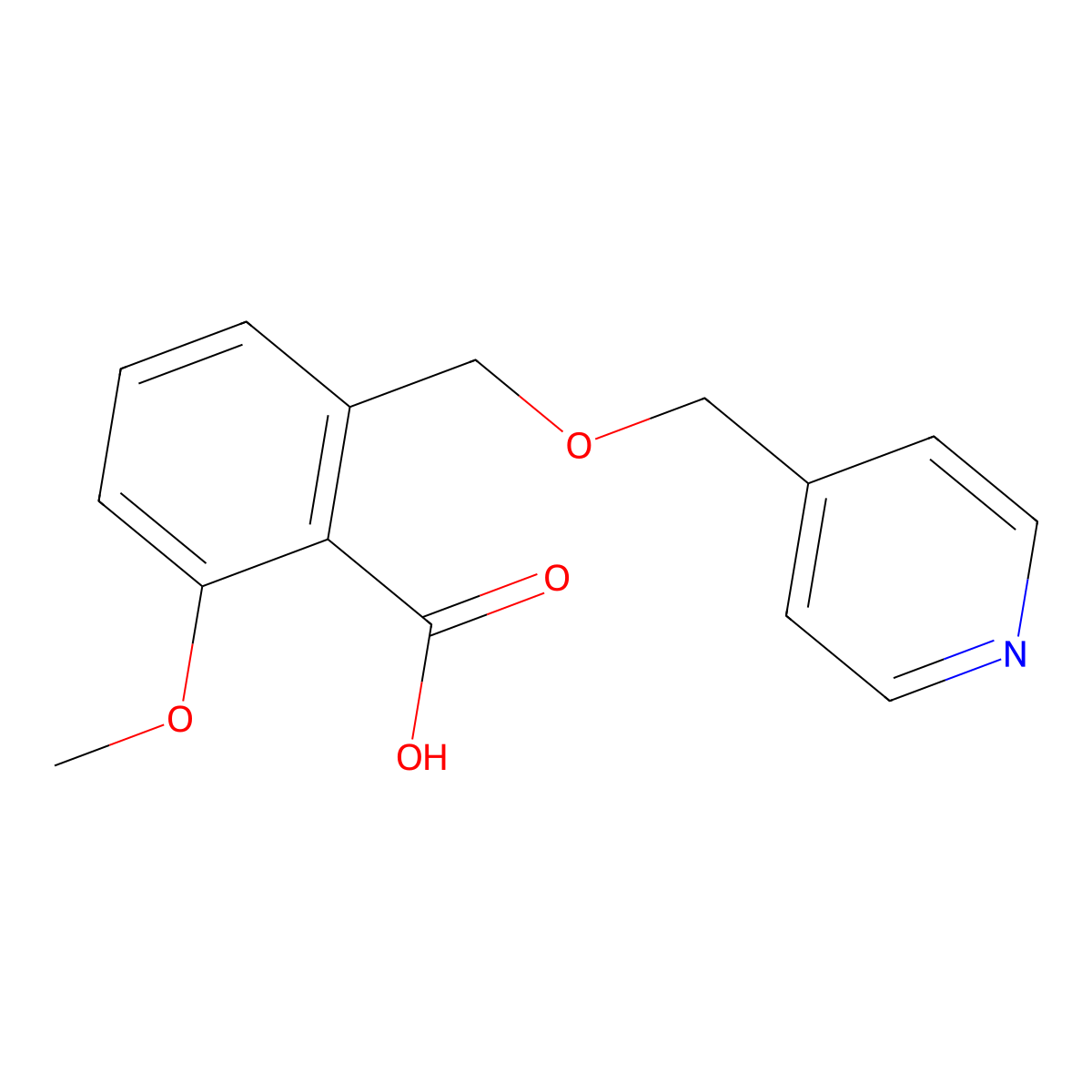2-Methoxy-6-(pyridin-4-ylmethoxymethyl)-benzoic acid molecular structure, CAS 1171924-51-8