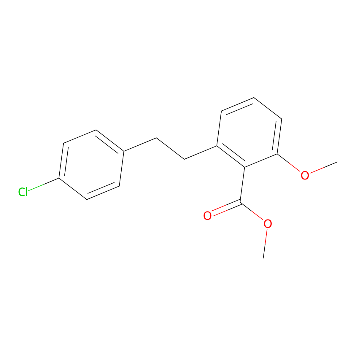 2-[2-(4-Chloro-phenyl)-ethyl]-6-methoxy-benzoic acid methyl ester molecular structure, CAS 1171924-62-1