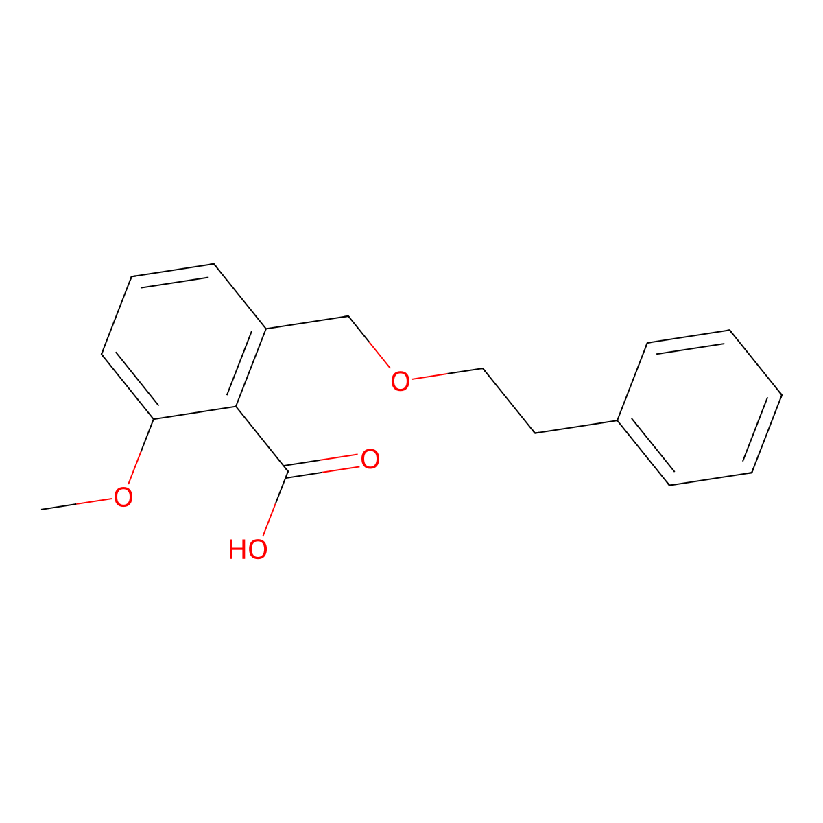 2-Methoxy-6-phenethyloxymethyl-benzoic acid molecular structure, CAS 1171924-69-8