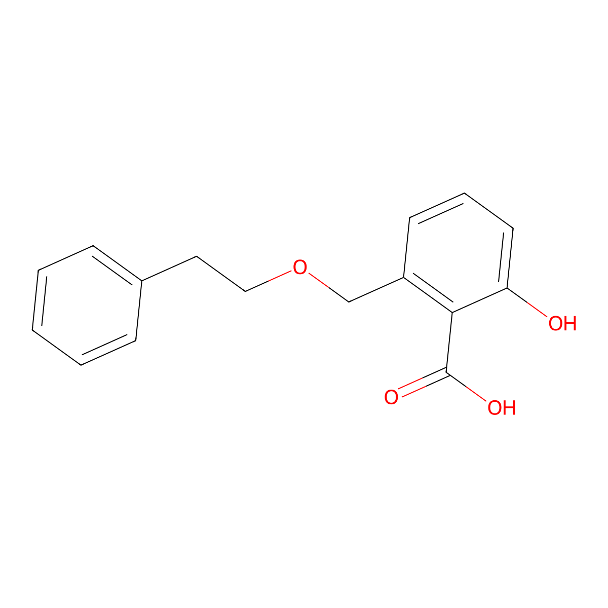 2-Hydroxy-6-phenethyloxymethyl-benzoic acid molecular structure, CAS 1171924-70-1