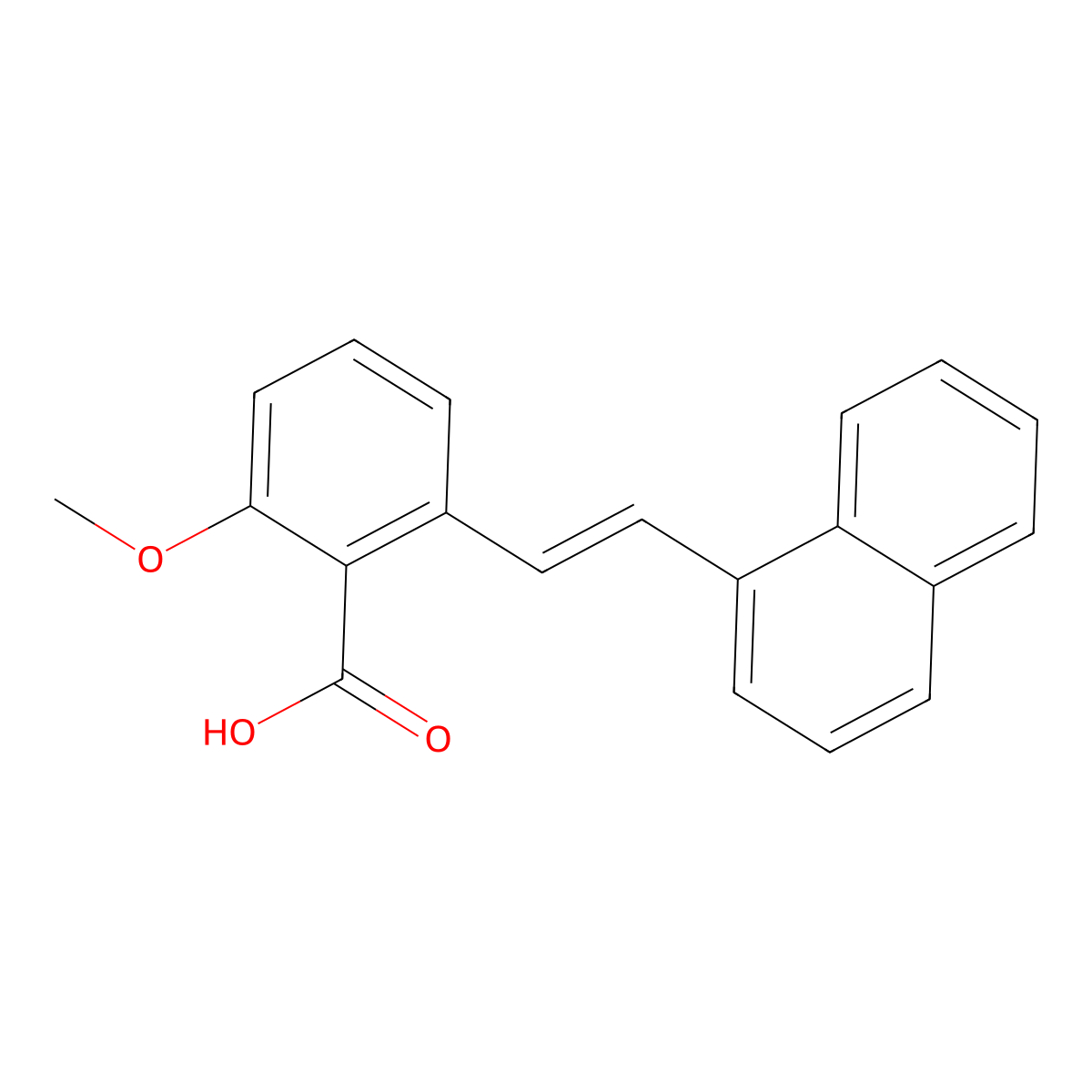 2-Methoxy-6-(2-naphthalen-1-yl-vinyl)-benzoic acid molecular structure, CAS 1171924-75-6