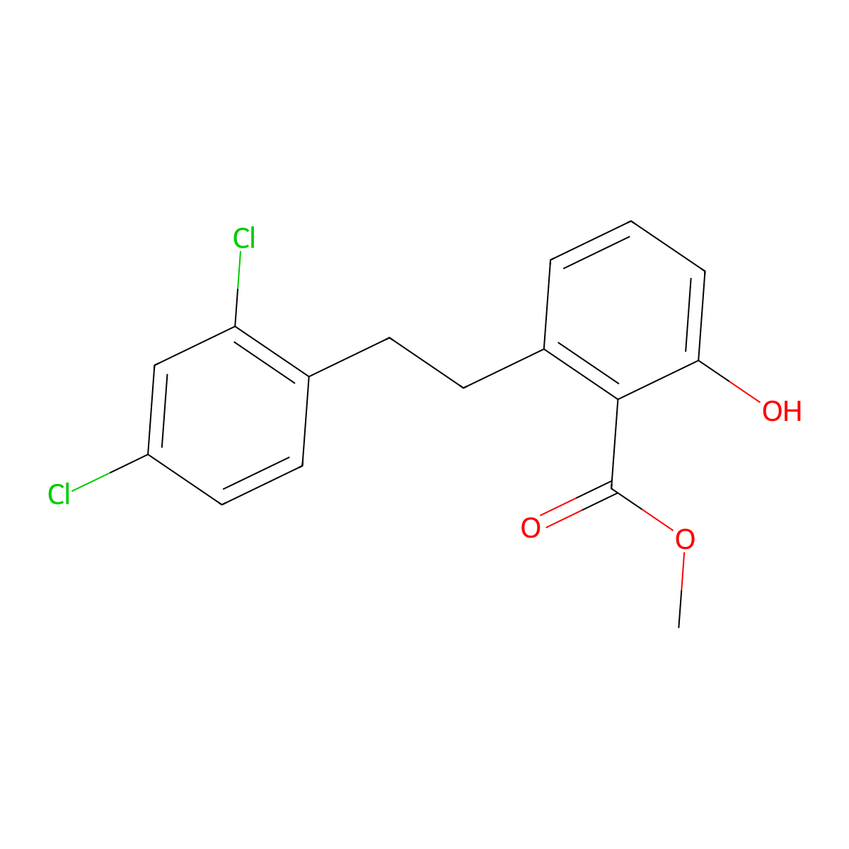 2-[2-(2,4-Dichloro-phenyl)-ethyl]-6-hydroxy-benzoic acid methyl ester molecular structure, CAS 1171924-81-4