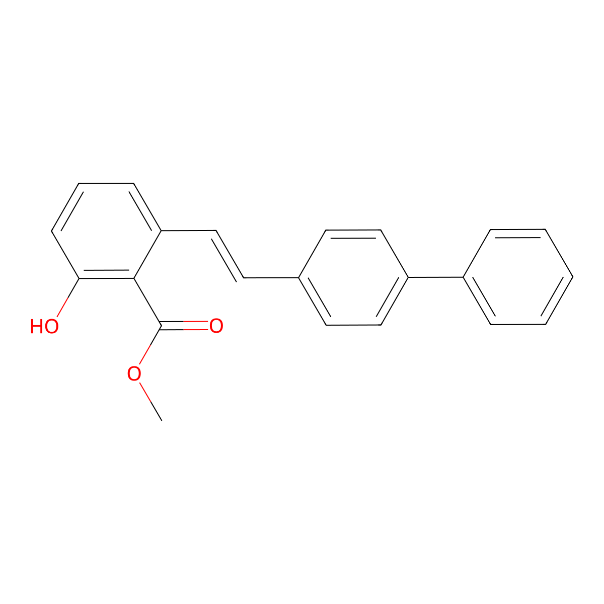 2-(2-Biphenyl-4-yl-vinyl)-6-hydroxy-benzoic acid methyl ester molecular structure, CAS 1171924-89-2