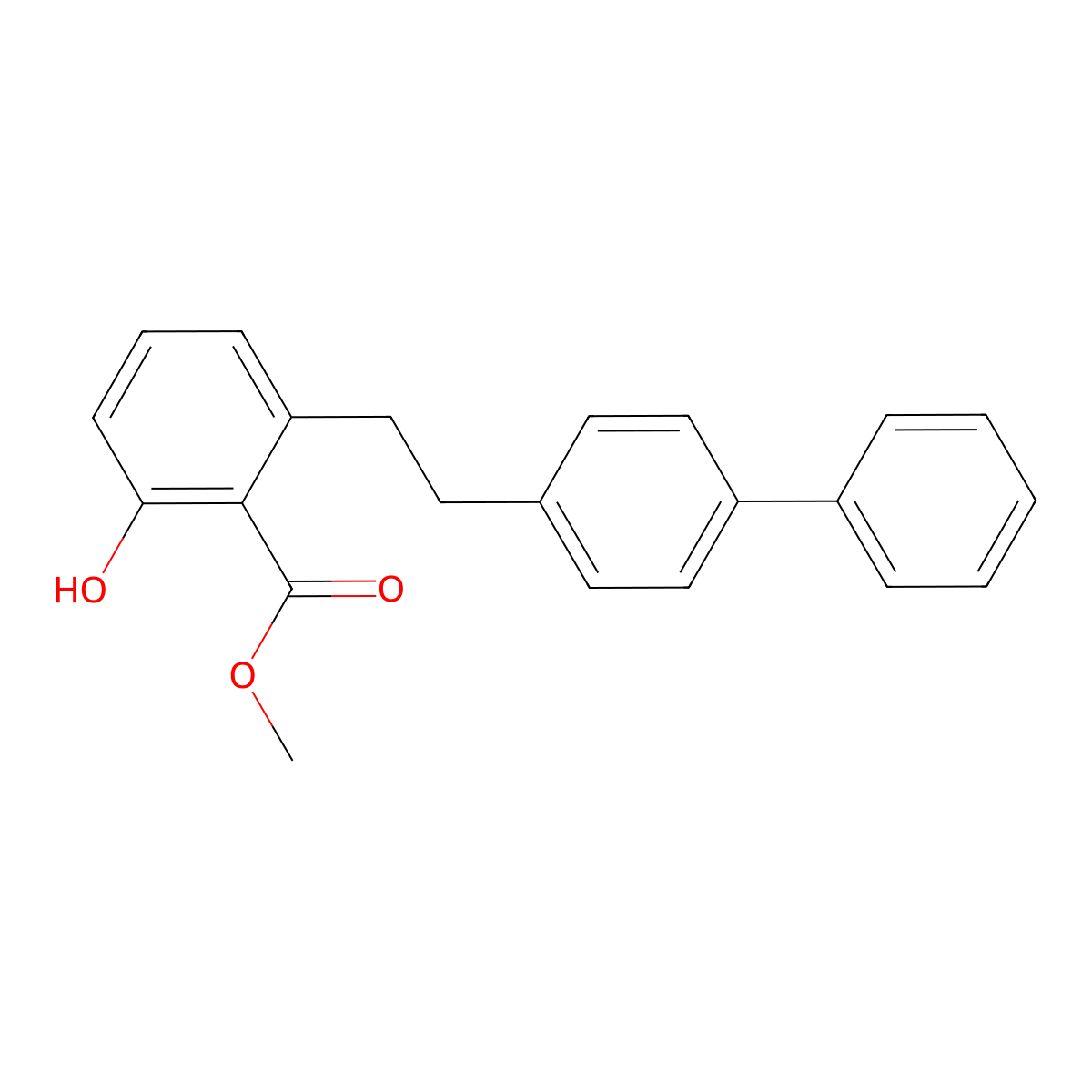 2-(2-Biphenyl-4-yl-ethyl)-6-hydroxy-benzoic acid methyl ester molecular structure, CAS 1171924-93-8