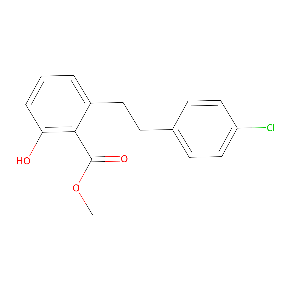 Methyl 2-[2-(4-chlorophenyl)ethyl]-6-hydroxybenzoate molecular structure, CAS 1171924-95-0