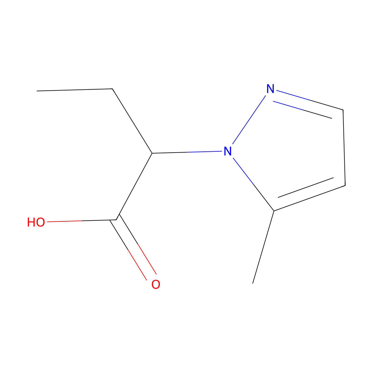 2-(5-methyl-1H-pyrazol-1-yl)butanoic acid molecular structure, CAS 1171926-02-5