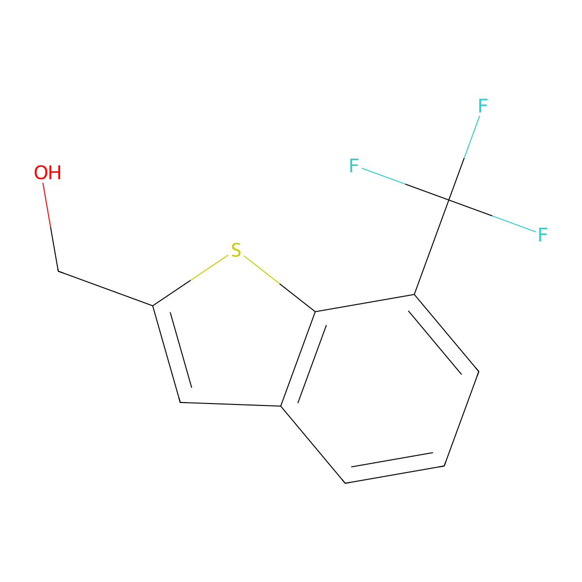 (7-Trifluoromethyl-benzo[b]thiophen-2-yl)-methanol molecular structure, CAS 1171926-67-2