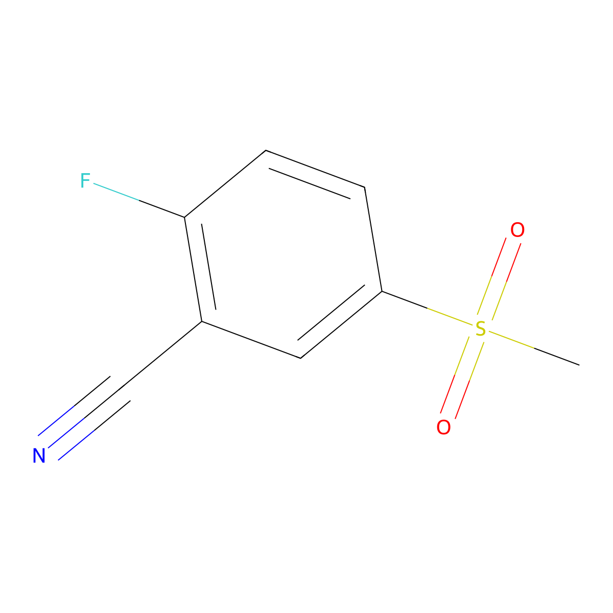 2-Fluoro-5-(methylsulfonyl)benzonitrile molecular structure, CAS 1171926-73-0
