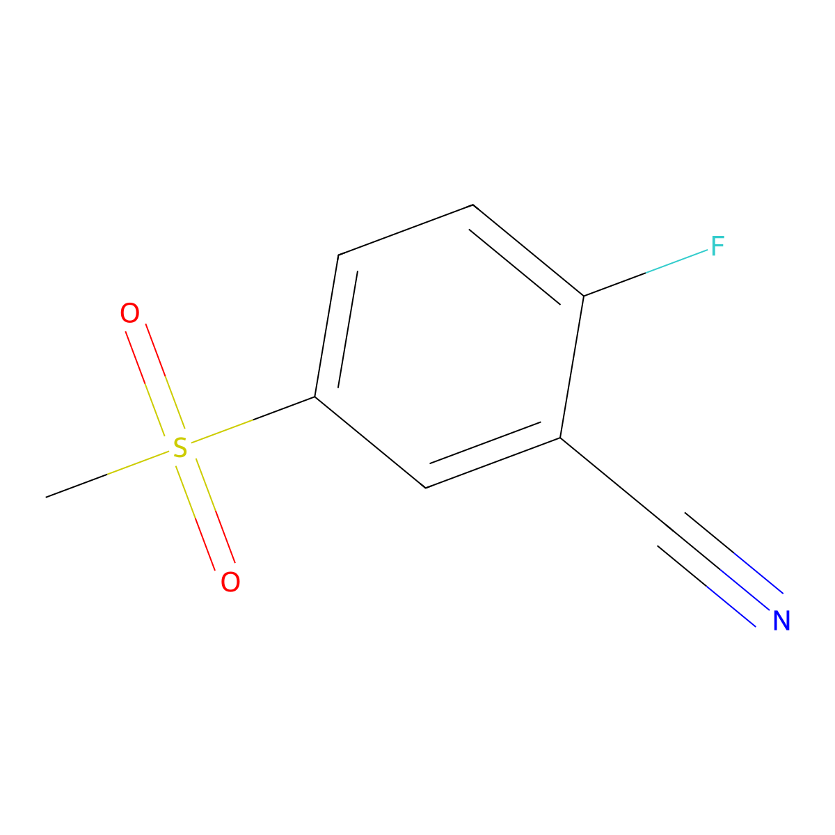 2-Fluoro-5-(methylsulfonyl)benzonitrile molecular structure, CAS 1171926-73-0