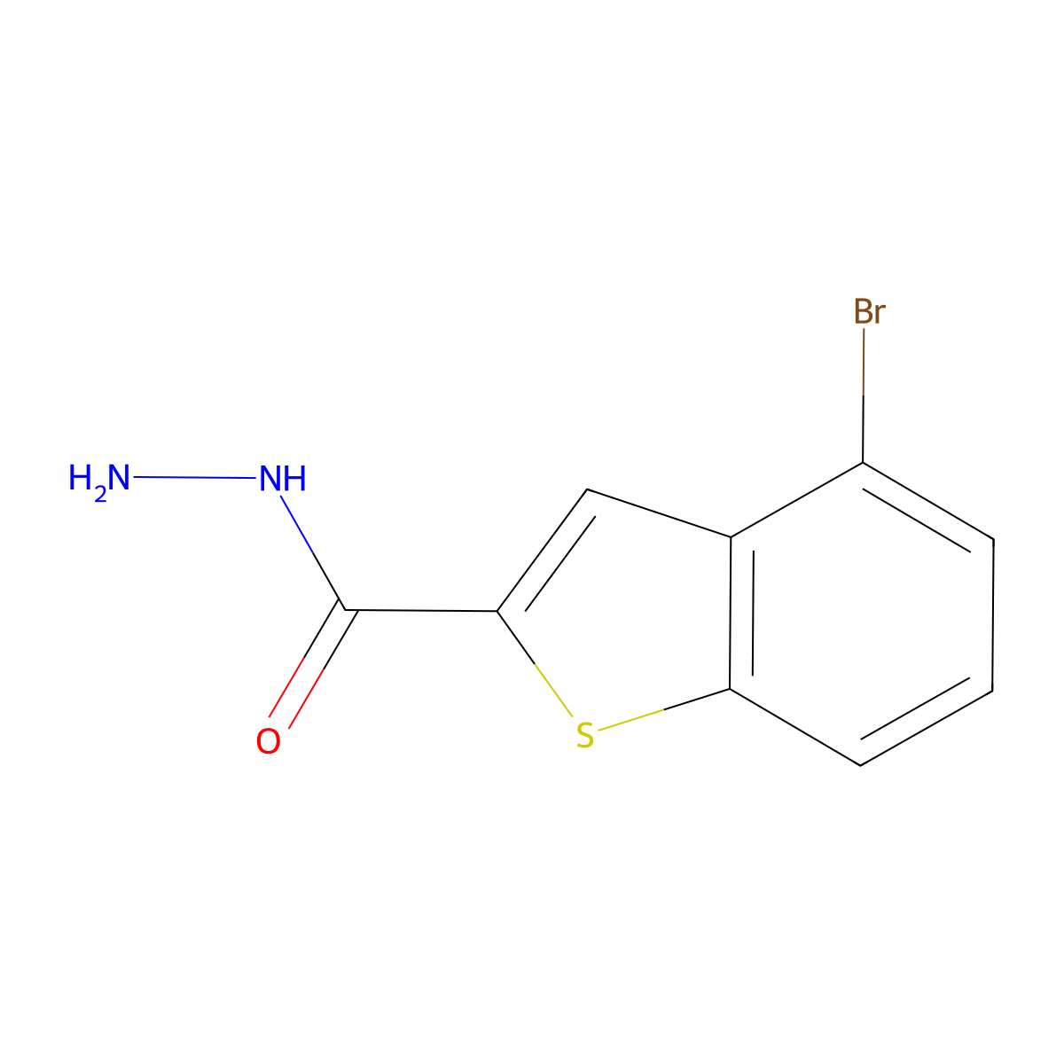 4-Bromo-1-benzothiophene-2-carbohydrazide molecular structure, CAS 1171927-39-1