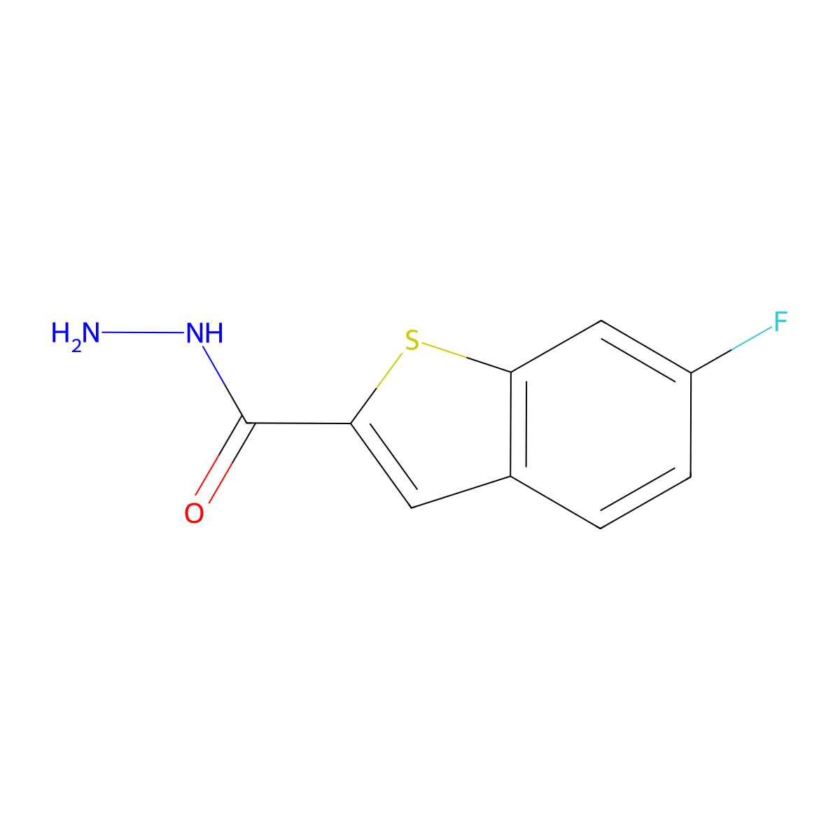 6-Fluorobenzo[b]thiophene-2-carboxylic acid hydrazide molecular structure, CAS 1171927-45-9