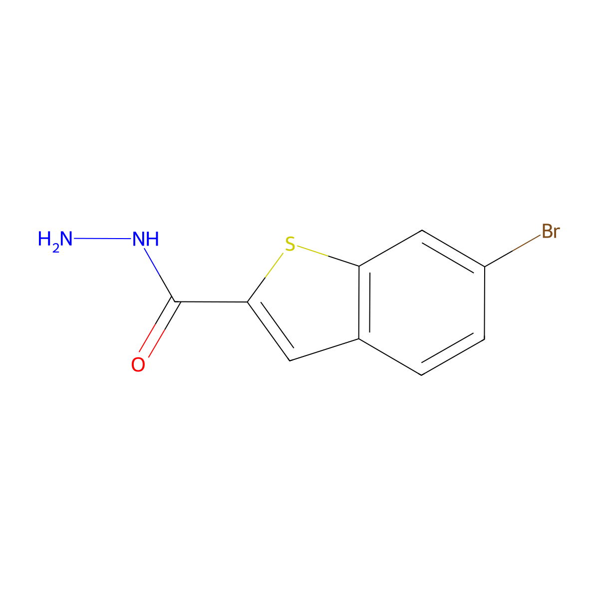 6-Bromo-1-benzothiophene-2-carbohydrazide molecular structure, CAS 1171927-47-1
