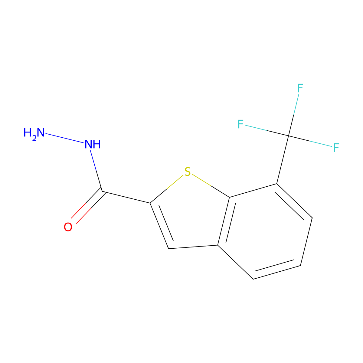 7-(Trifluoromethyl)-1-benzothiophene-2-carbohydrazide molecular structure, CAS 1171927-53-9