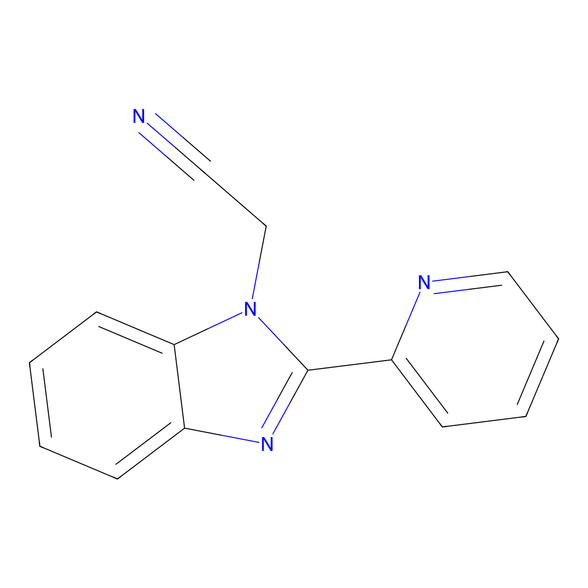 2-(2-(Pyridin-2-yl)-1H-benzo[d]imidazol-1-yl)acetonitrile molecular structure, CAS 1171929-49-9