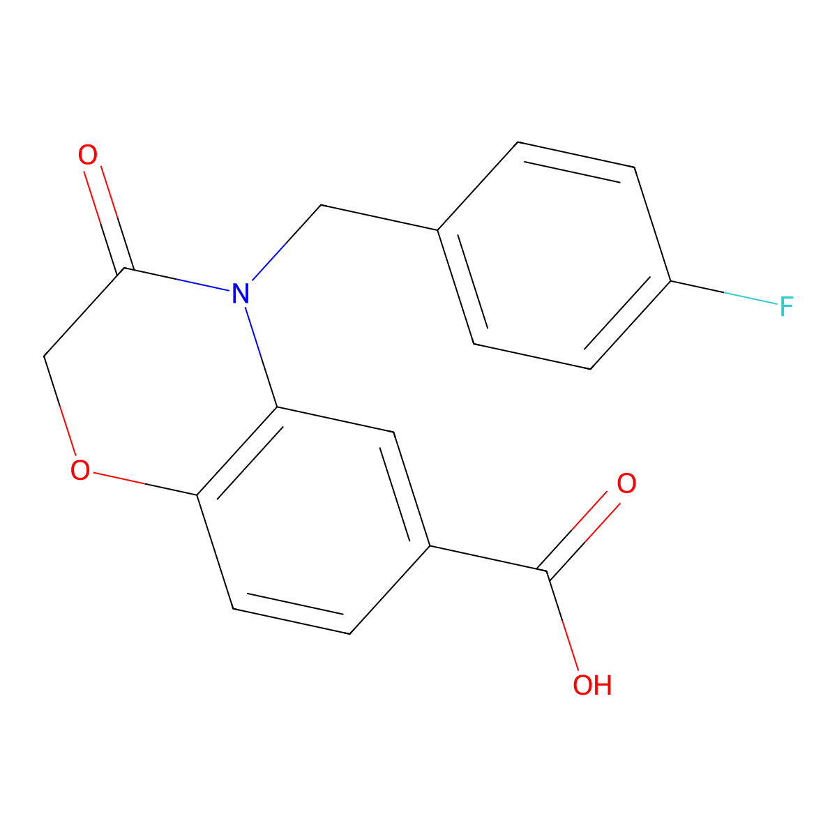 4-(4-Fluorobenzyl)-3-oxo-3,4-dihydro-2H-1,4-benzoxazine-6-carboxylic acid molecular structure, CAS 1171929-66-0