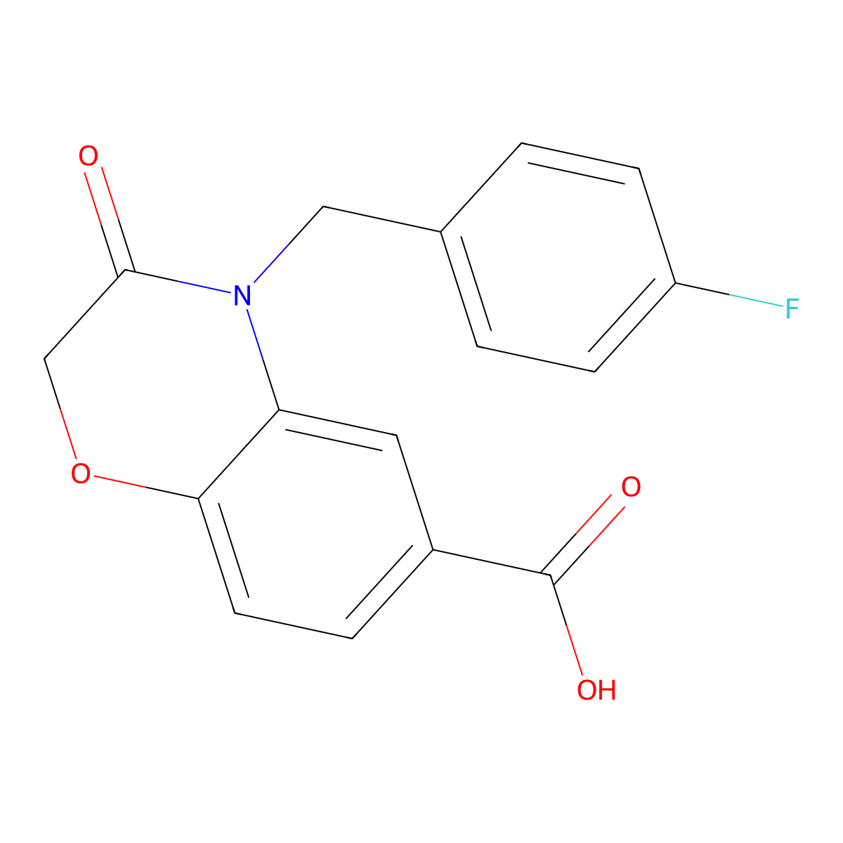 4-(4-Fluorobenzyl)-3-oxo-3,4-dihydro-2H-1,4-benzoxazine-6-carboxylic acid molecular structure, CAS 1171929-66-0