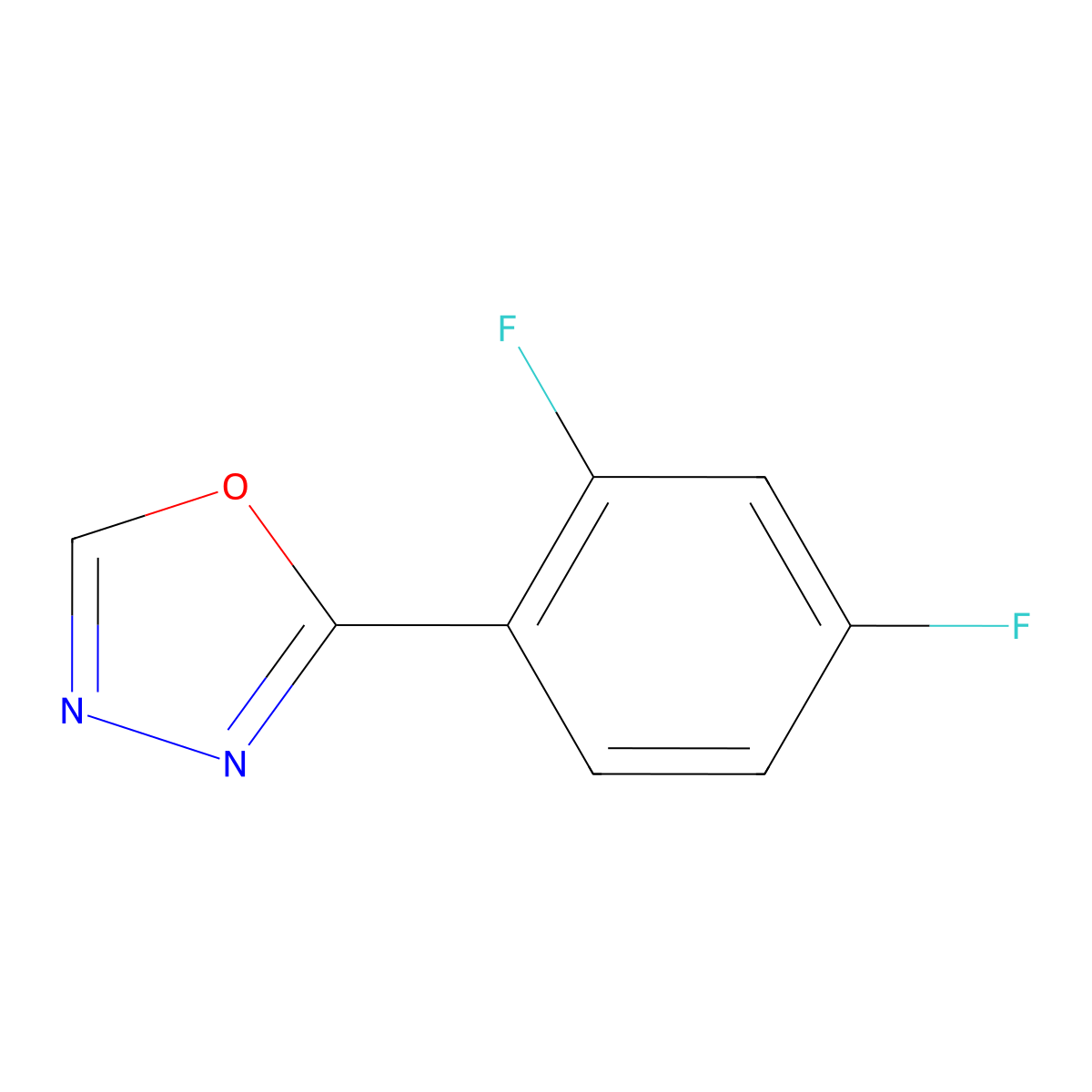 2-(2,4-Difluorophenyl)-1,3,4-oxadiazole molecular structure, CAS 1171930-30-5