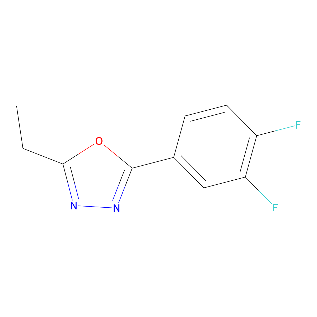2-(3,4-Difluorophenyl)-5-ethyl-1,3,4-oxadiazole molecular structure, CAS 1171930-47-4