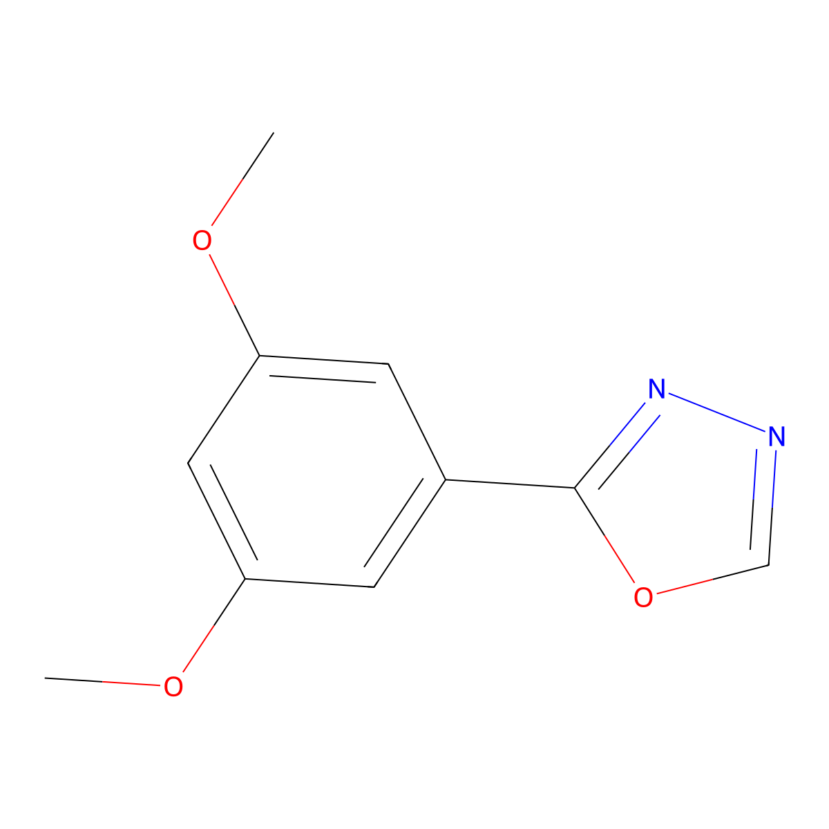 2-(3,5-Dimethoxyphenyl)-1,3,4-oxadiazole molecular structure, CAS 1171931-12-6