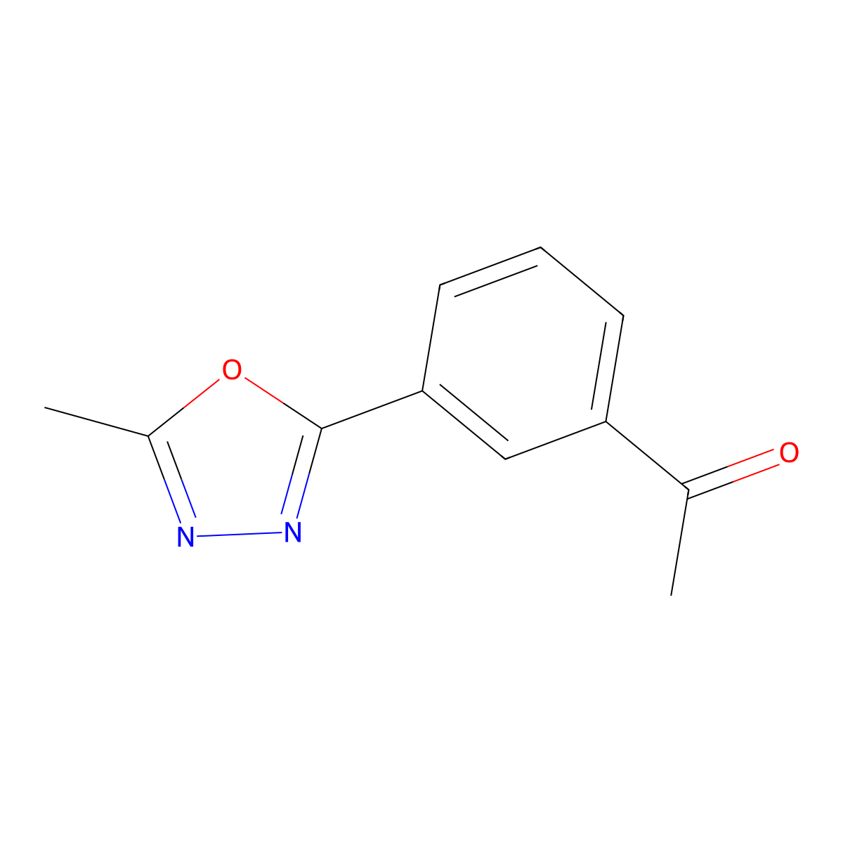 1-[3-(5-Methyl-[1,3,4]oxadiazol-2-YL)-phenyl]-ethanone molecular structure, CAS 1171931-27-3