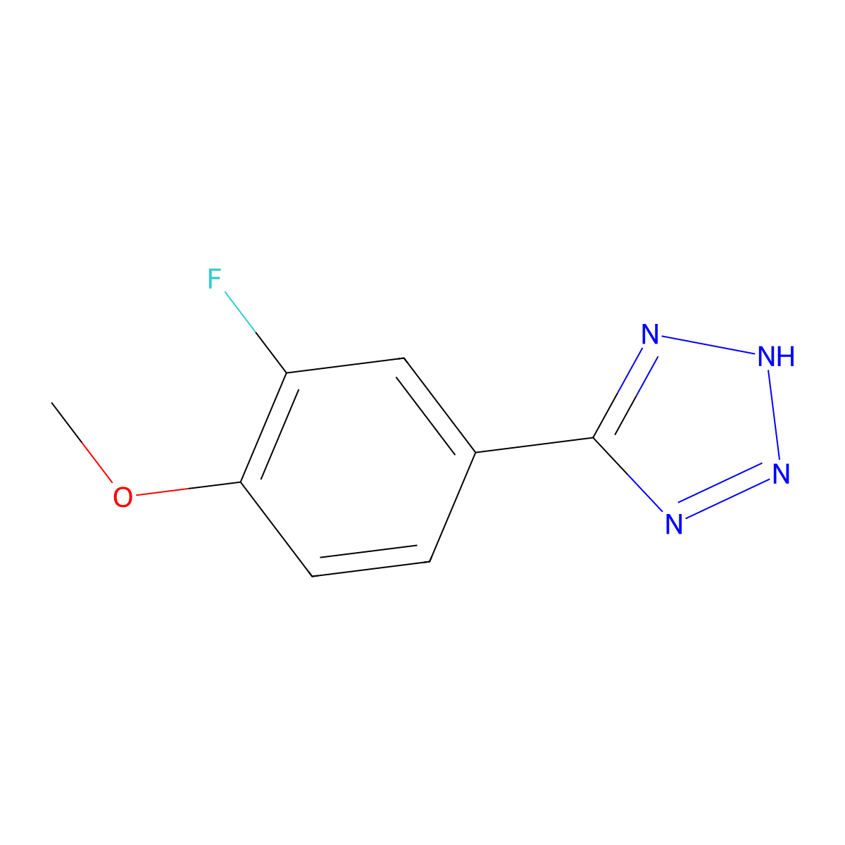 5-(3-fluoro-4-methoxyphenyl)-1H-1,2,3,4-tetrazole molecular structure, CAS 1171931-50-2