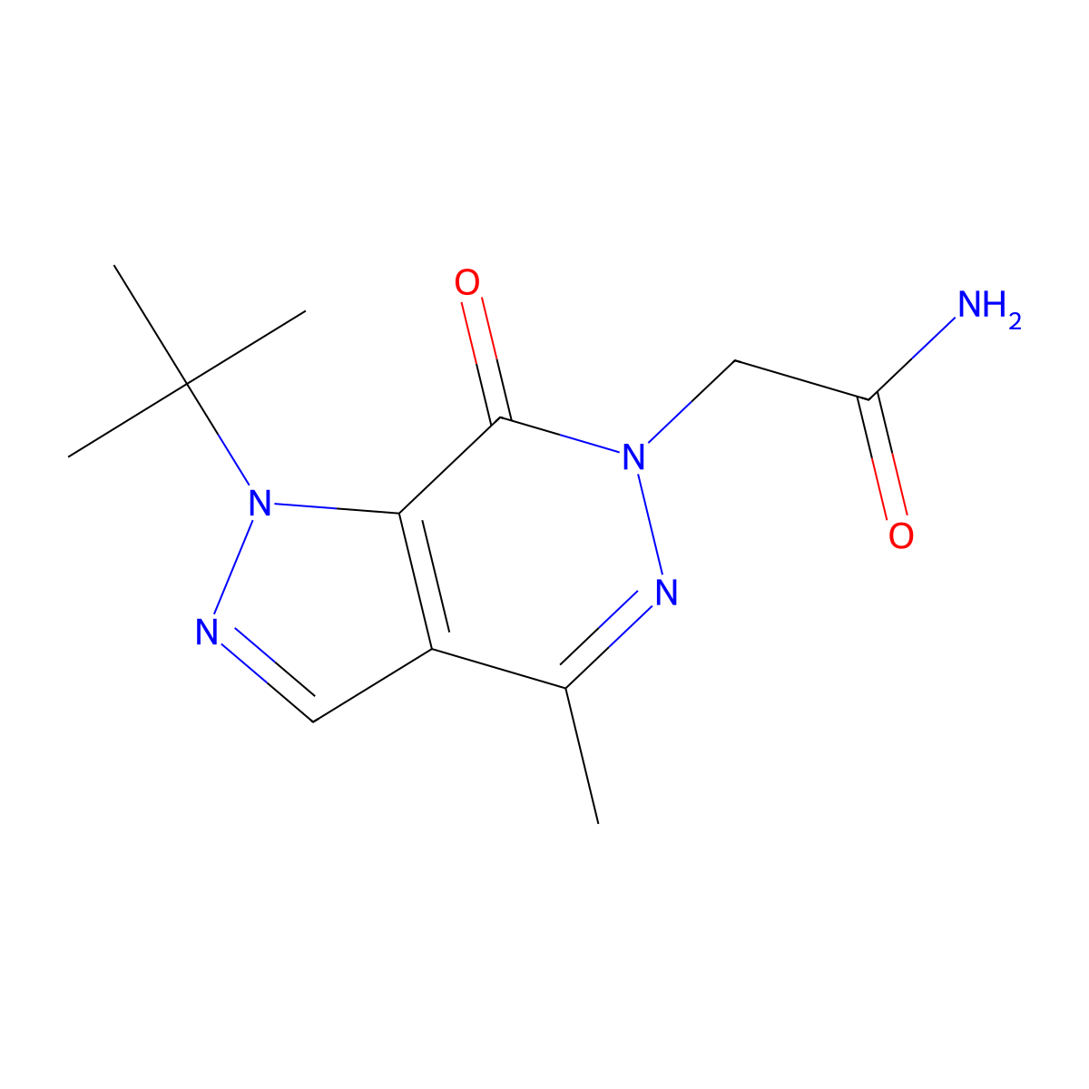 2-(1-(tert-butyl)-4-methyl-7-oxo-1H-pyrazolo[3,4-d]pyridazin-6(7H)-yl)acetamide molecular structure, CAS 1171932-13-0
