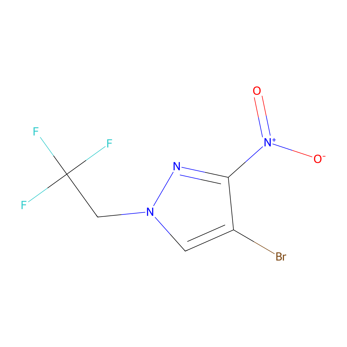 4-bromo-3-nitro-1-(2,2,2-trifluoroethyl)-1H-pyrazole molecular structure, CAS 1171932-41-4