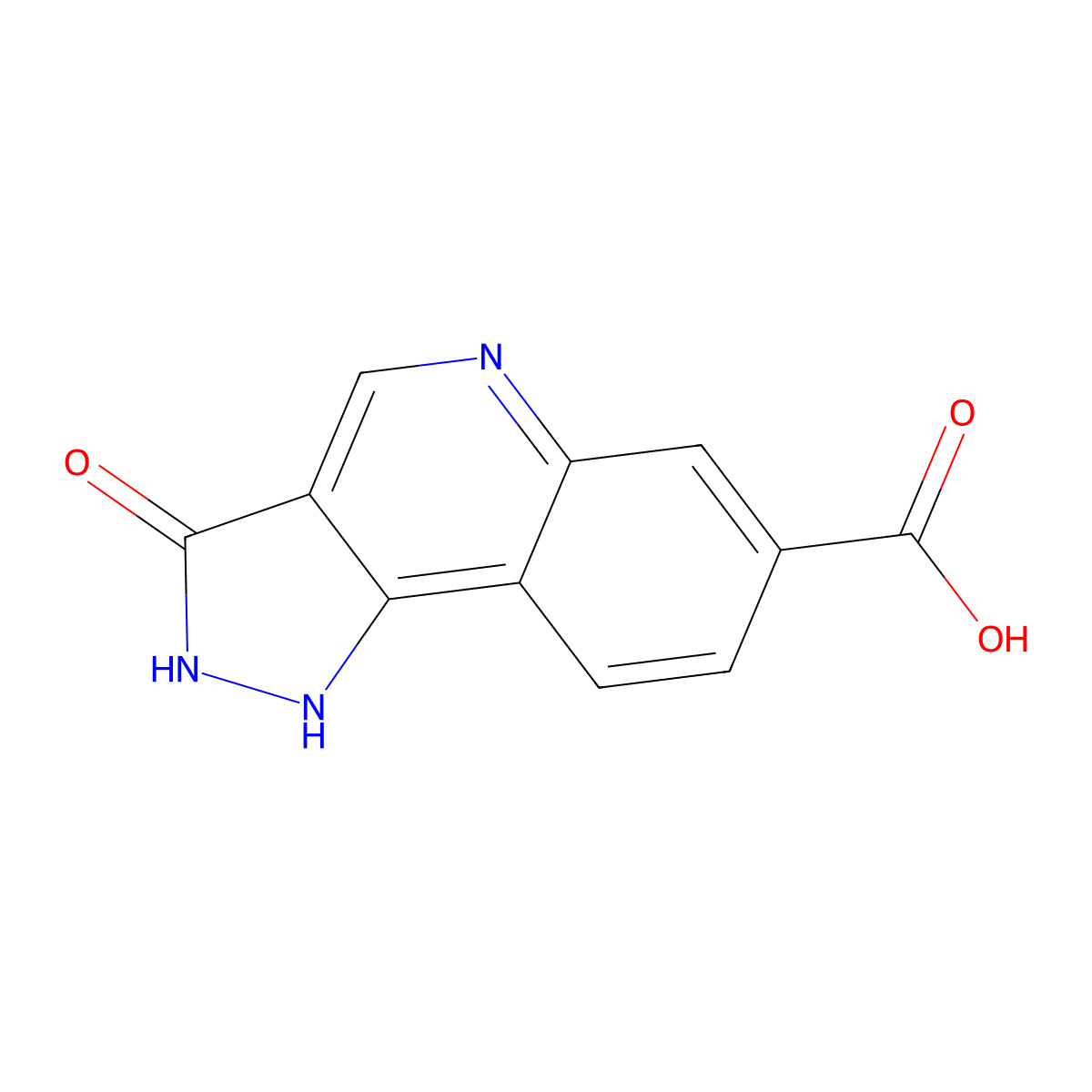 3-oxo-2,3-dihydro-1H-pyrazolo[4,3-c]quinoline-7-carboxylic acid molecular structure, CAS 1171932-64-1