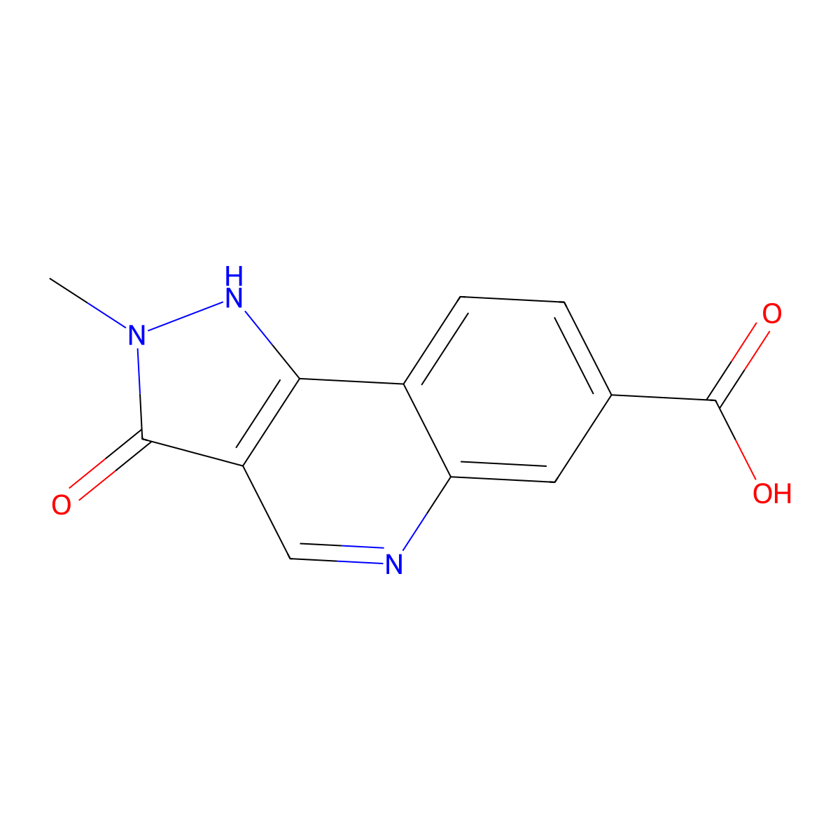 2-methyl-3-oxo-2,3-dihydro-1H-pyrazolo[4,3-c]quinoline-7-carboxylic acid molecular structure, CAS 1171932-66-3