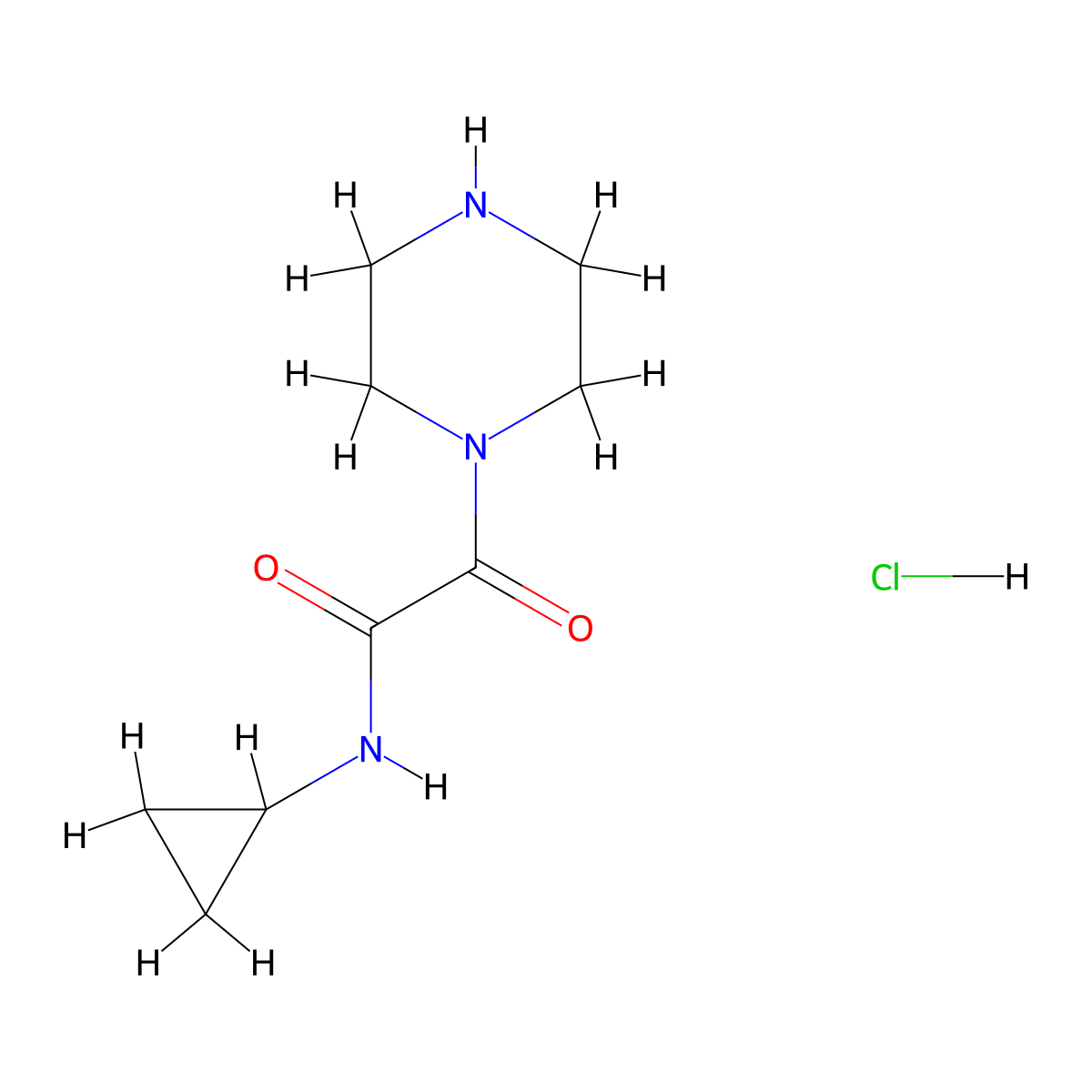 N-cyclopropyl-2-oxo-2-(piperazin-1-yl)acetamide hydrochloride molecular structure, CAS 1171934-06-7