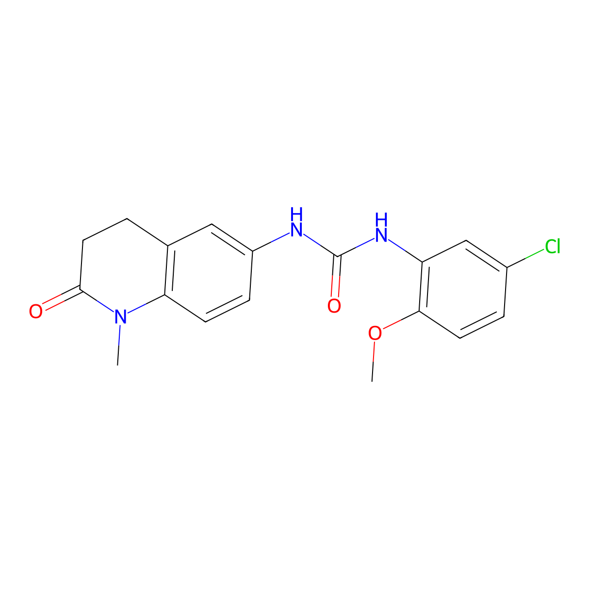 1-(5-Chloro-2-methoxyphenyl)-3-(1-methyl-2-oxo-1,2,3,4-tetrahydroquinolin-6-yl)urea molecular structure, CAS 1171934-63-6