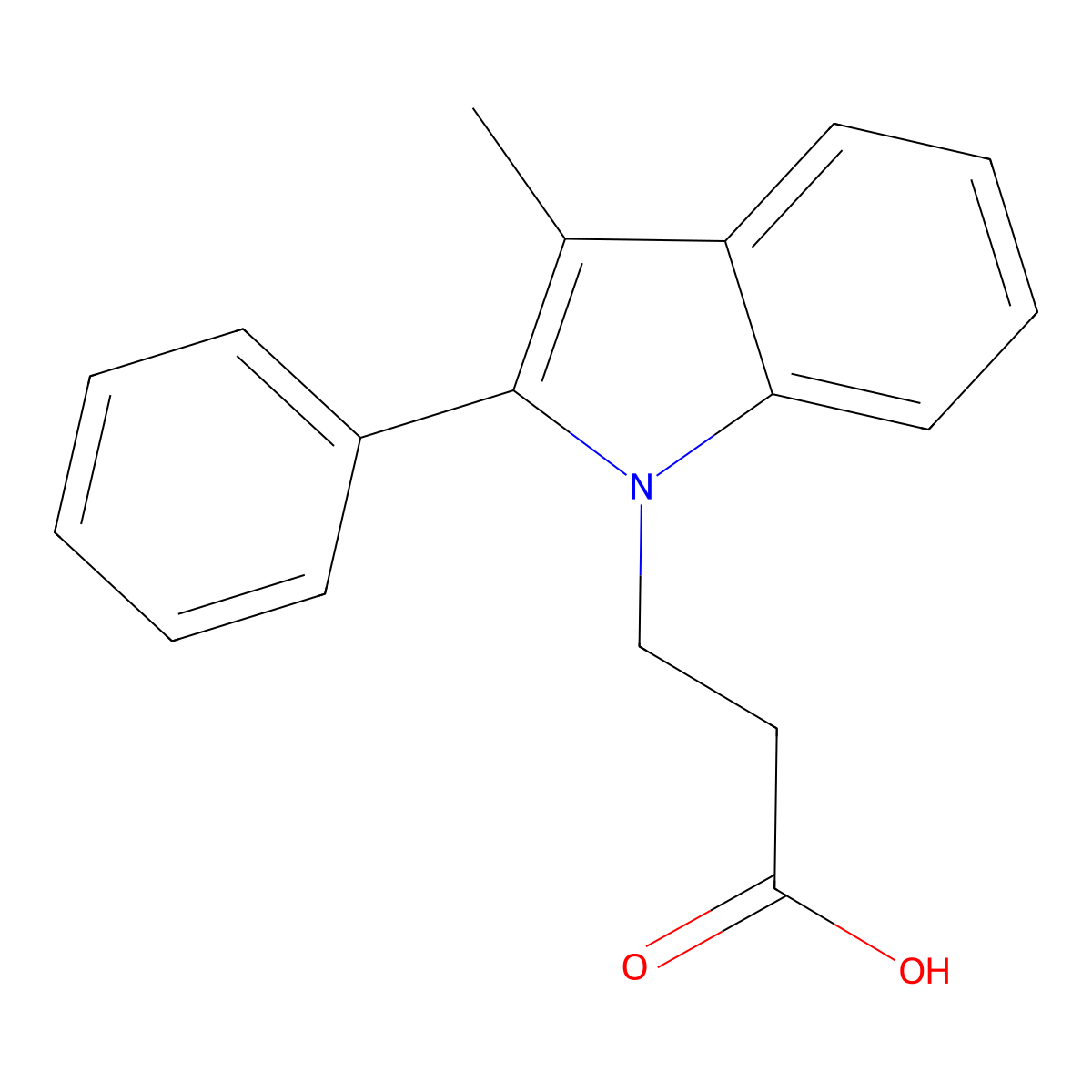 3-(3-Methyl-2-phenyl-indol-1-yl)-propionic acid molecular structure, CAS 1171934-74-9
