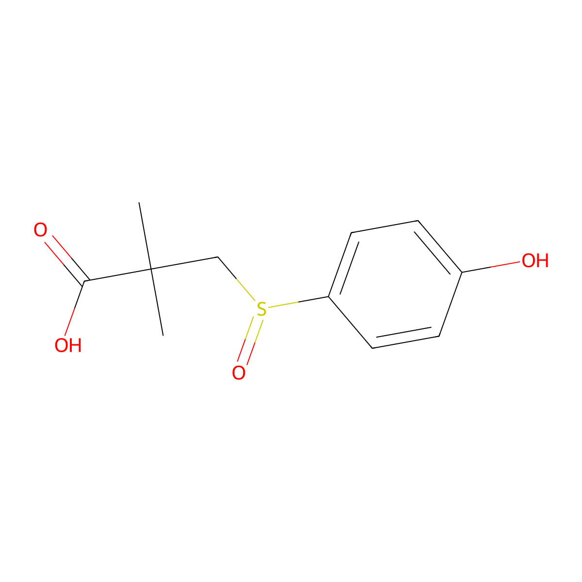 3-[(4-Hydroxyphenyl)sulfinyl]-2,2-dimethylpropanoic acid molecular structure, CAS 1171935-44-6