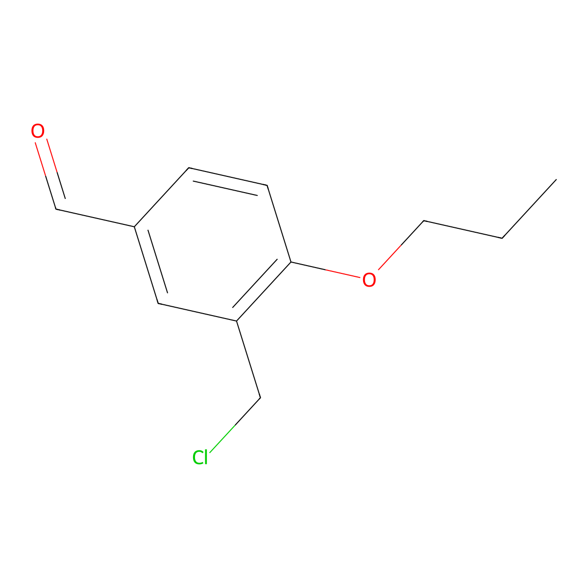 3-(Chloromethyl)-4-propoxybenzaldehyde molecular structure, CAS 1171935-92-4