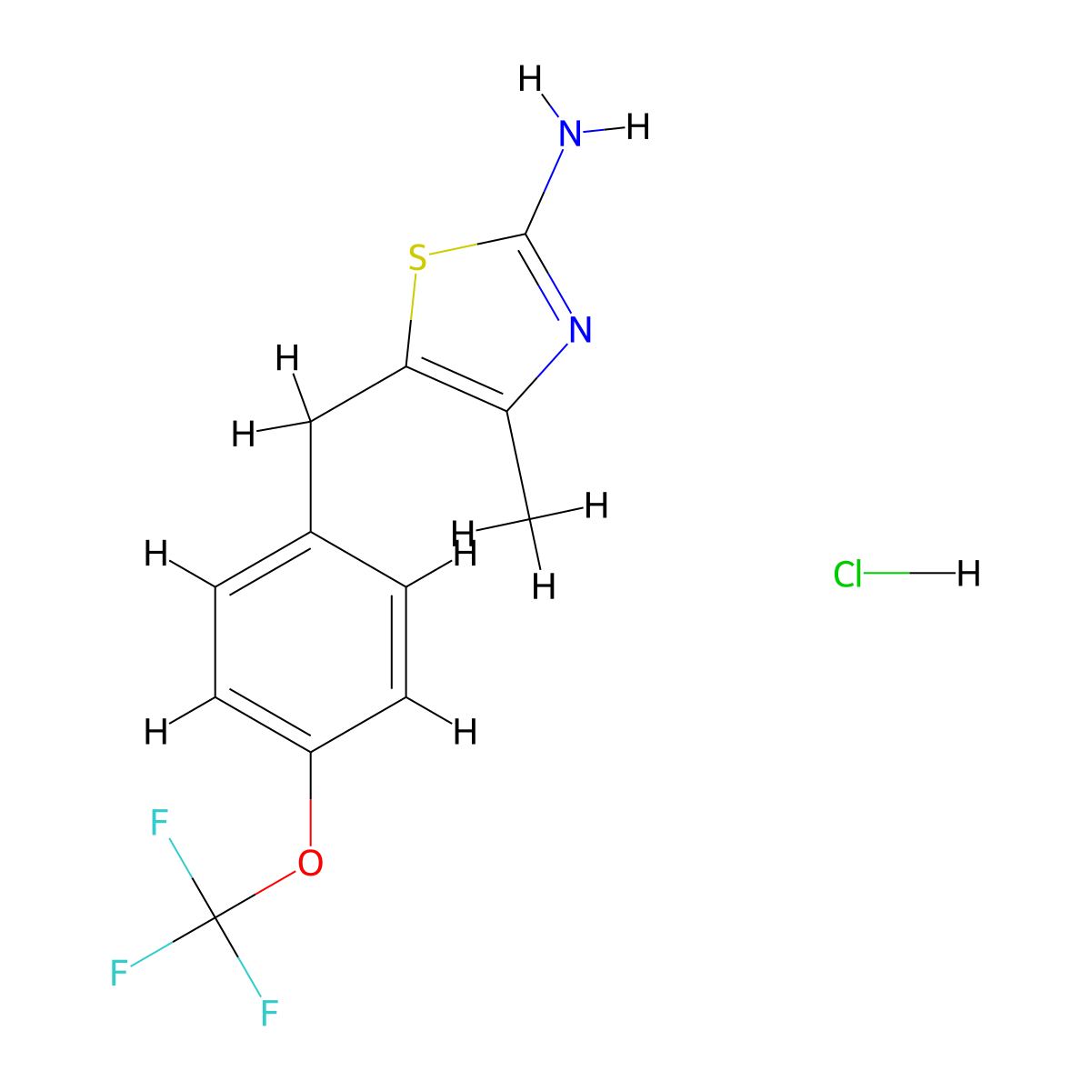 4-Methyl-5-{[4-(trifluoromethoxy)phenyl]methyl}-1,3-thiazol-2-amine hydrochloride molecular structure, CAS 1171936-01-8