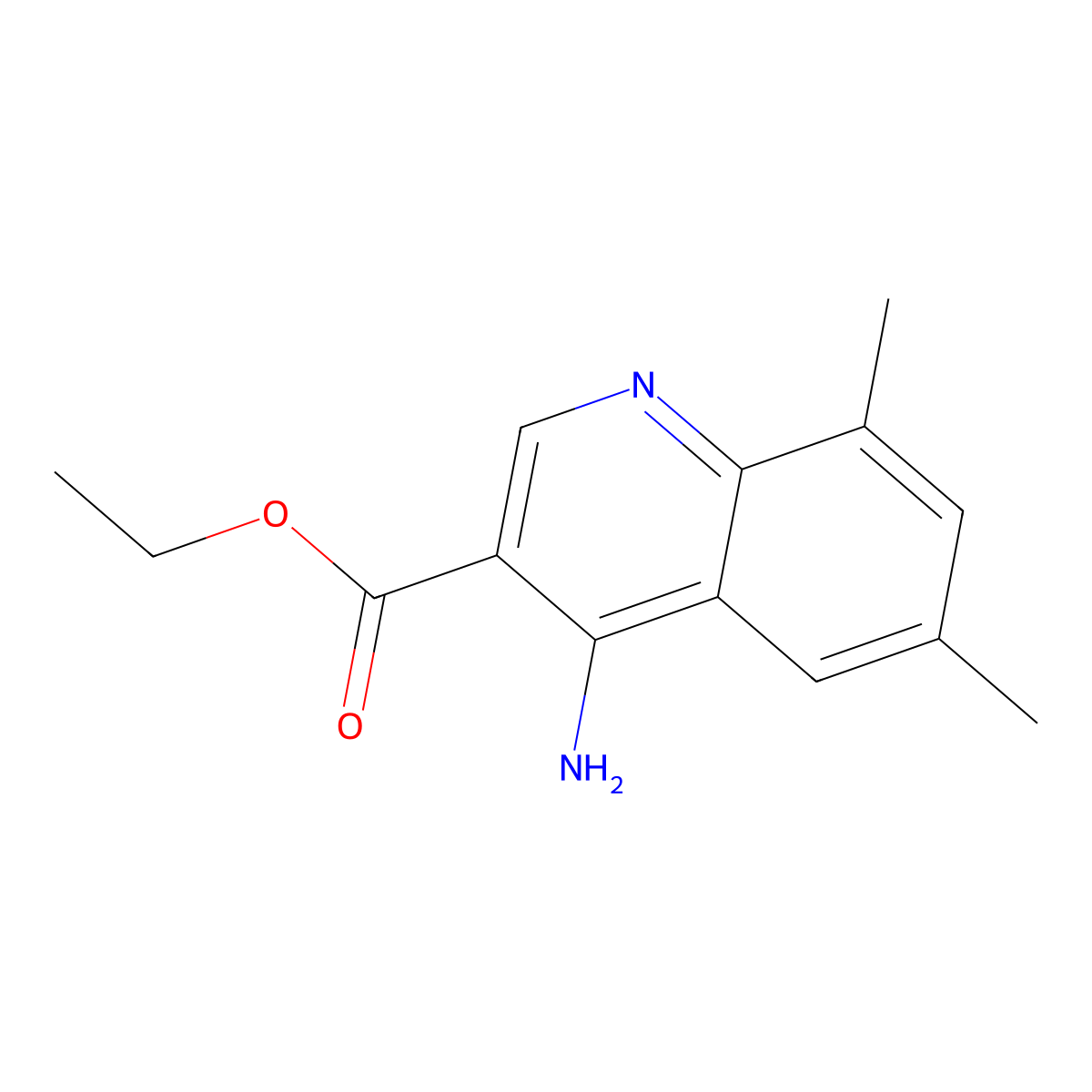 4-Amino-6,8-dimethylquinoline-3-carboxylic acid ethyl ester molecular structure, CAS 1171936-12-1