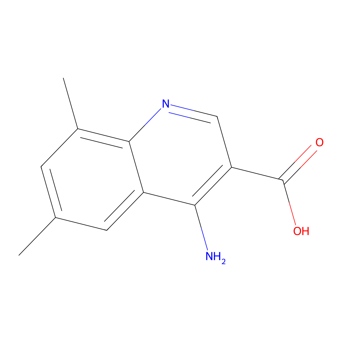 4-Amino-6,8-dimethylquinoline-3-carboxylic acid molecular structure, CAS 1171936-13-2