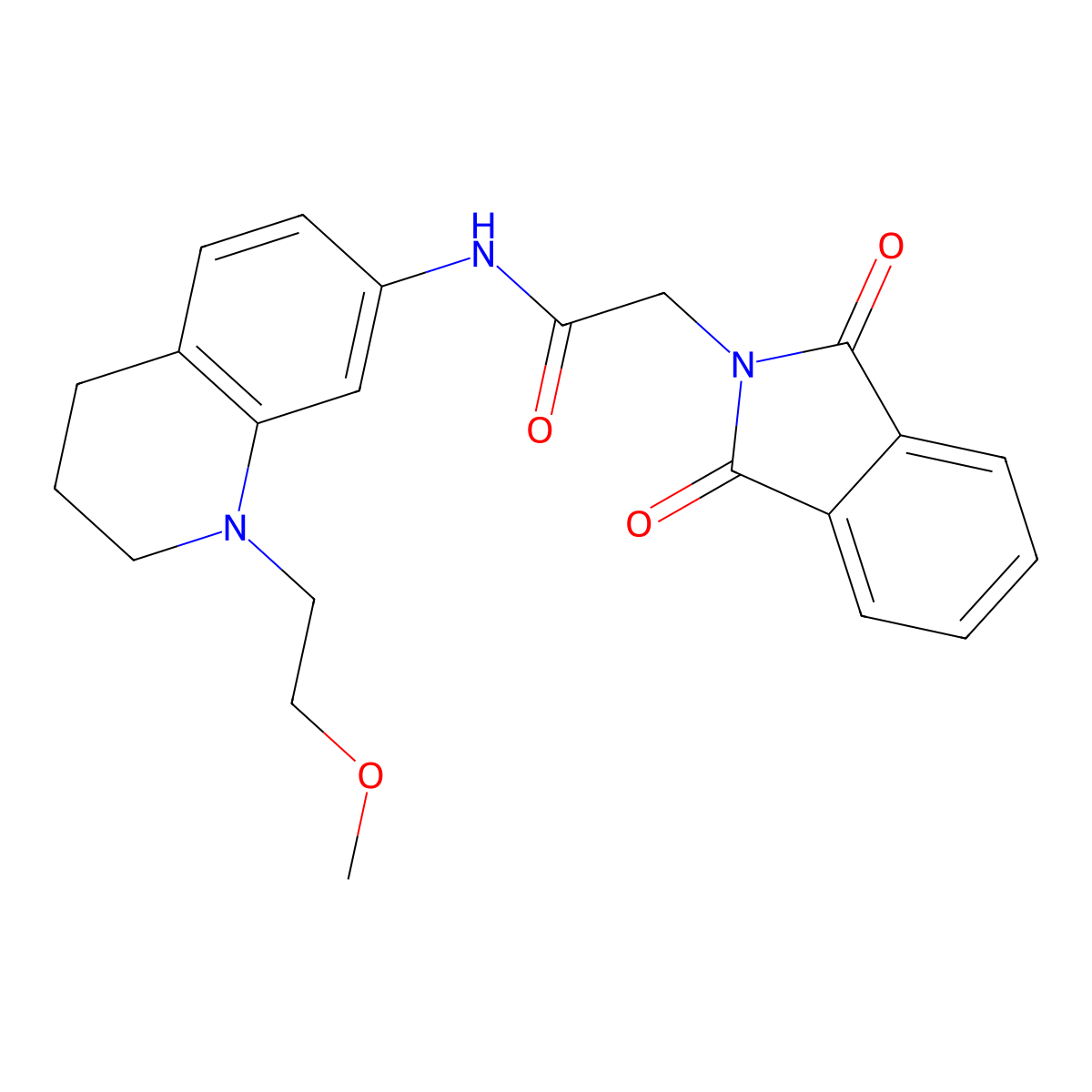 2-(1,3-dioxoisoindolin-2-yl)-N-(1-(2-methoxyethyl)-1,2,3,4-tetrahydroquinolin-7-yl)acetamide molecular structure, CAS 1171937-26-0