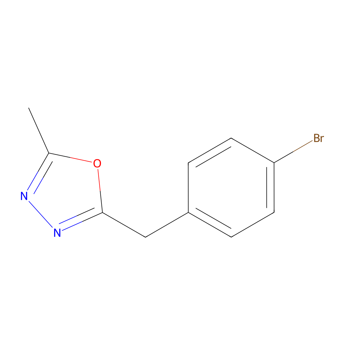 2-((4-Bromophenyl)methyl)-5-methyl-1,3,4-oxadiazole molecular structure, CAS 1171937-83-9