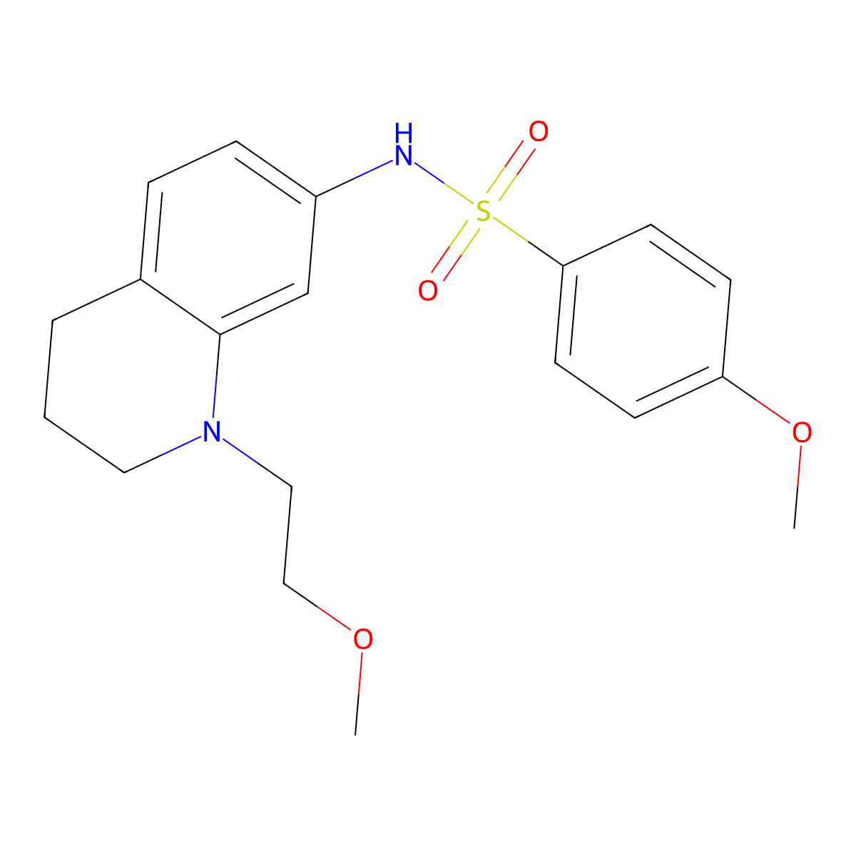 4-methoxy-N-(1-(2-methoxyethyl)-1,2,3,4-tetrahydroquinolin-7-yl)benzenesulfonamide molecular structure, CAS 1171938-98-9