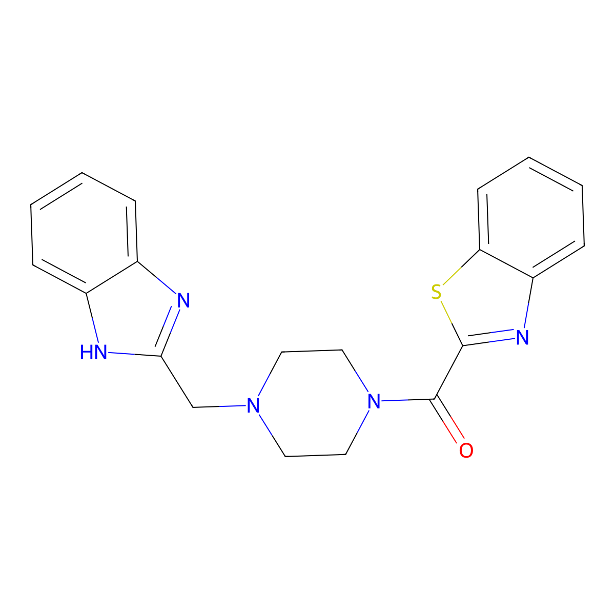 (4-((1H-benzo[d]imidazol-2-yl)methyl)piperazin-1-yl)(benzo[d]thiazol-2-yl)methanone molecular structure, CAS 1171939-74-4
