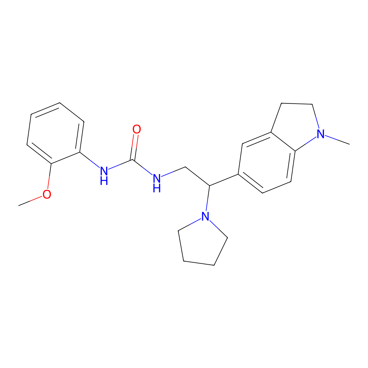 1-(2-Methoxyphenyl)-3-(2-(1-methylindolin-5-yl)-2-(pyrrolidin-1-yl)ethyl)urea molecular structure, CAS 1171942-51-0