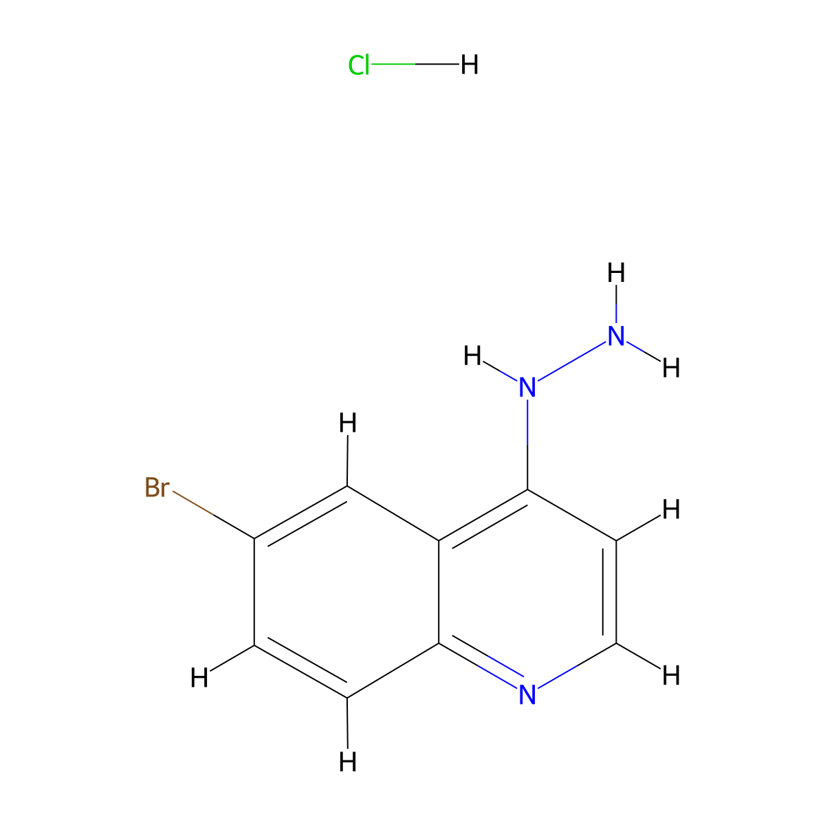 6-Bromo-4-Hydrazinoquinoline Hydrochloride molecular structure, CAS 1171943-39-7