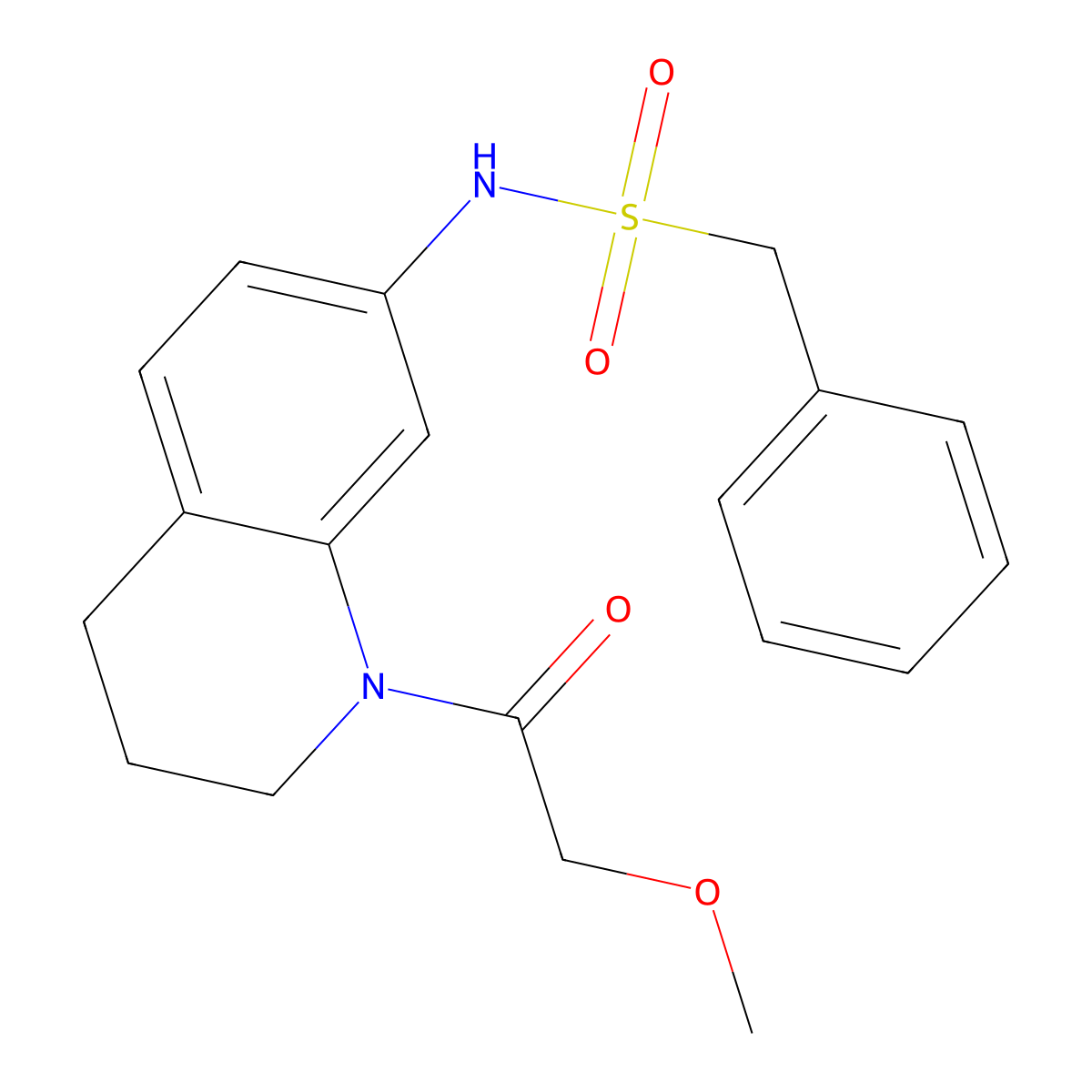 N-[1-(2-methoxyacetyl)-1,2,3,4-tetrahydroquinolin-7-yl]-1-phenylmethanesulfonamide molecular structure, CAS 1171943-69-3
