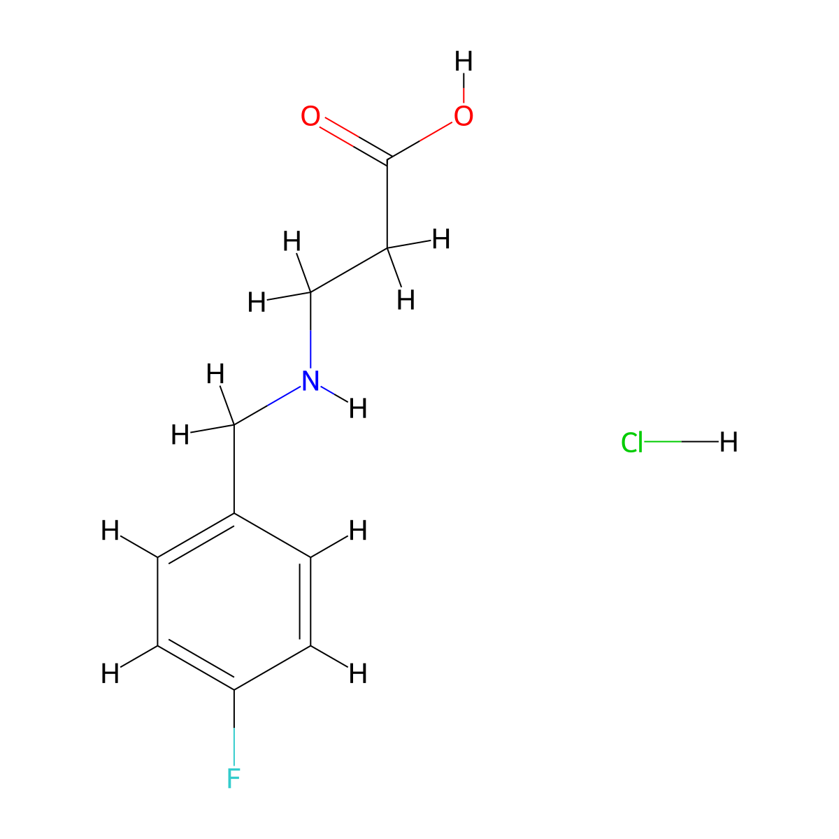 3-{[(4-Fluorophenyl)methyl]amino}propanoic acid hydrochloride molecular structure, CAS 1171945-88-2