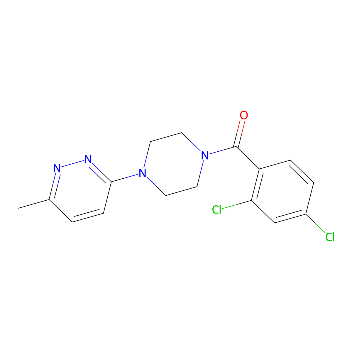 (2,4-Dichlorophenyl)(4-(6-methylpyridazin-3-yl)piperazin-1-yl)methanone molecular structure, CAS 1171946-36-3